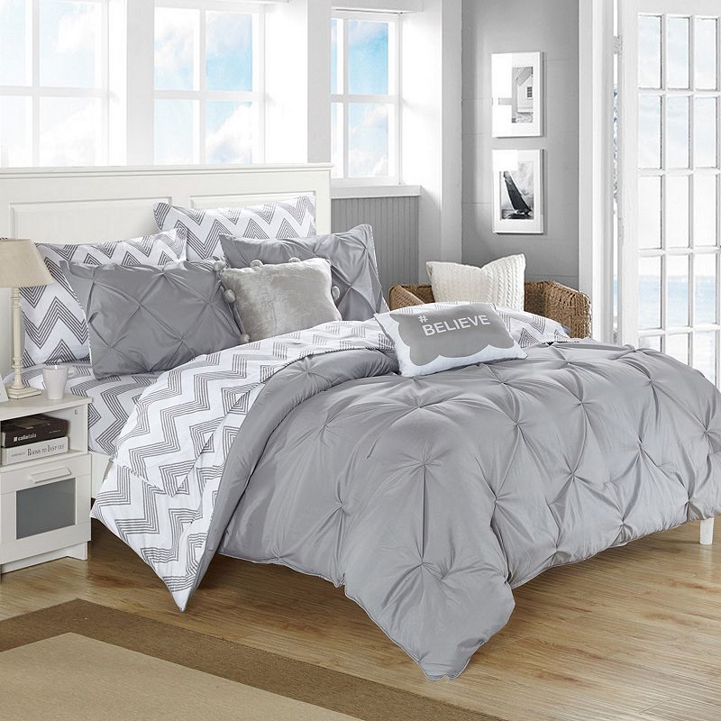 Chic Home Louisville Comforter Set, Grey, Twin XL