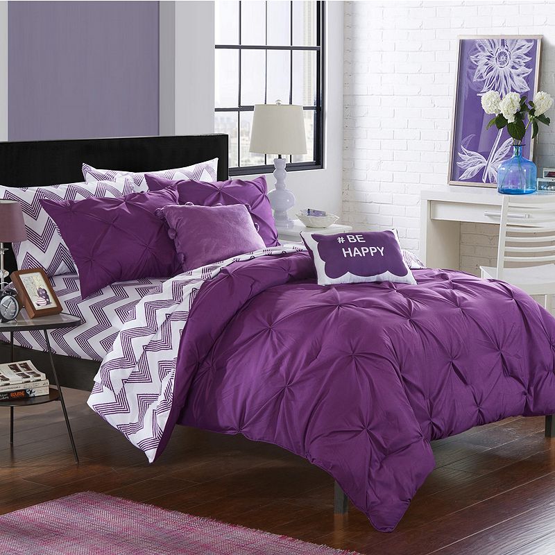 61833198 Chic Home Louisville Comforter Set, Purple, Full sku 61833198