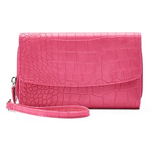 Croft & Barrow® RFID-Blocking Crocodile Checkbook Holder Wristlet