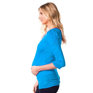 Maternity Pip & Vine by Rosie Pope Solid Ruched Tee