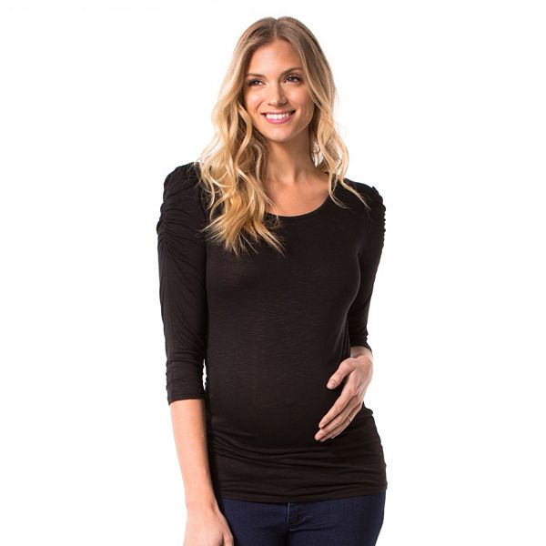 Maternity Pip & Vine by Rosie Pope Solid Ruched Tee