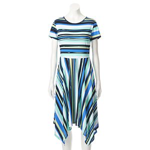 Women's ELLE™ Mixed Stripe Fit & Flare Dress