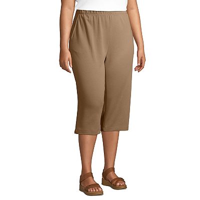 Plus Size Lands' End Sport High Waist Pull-On Capri Pants