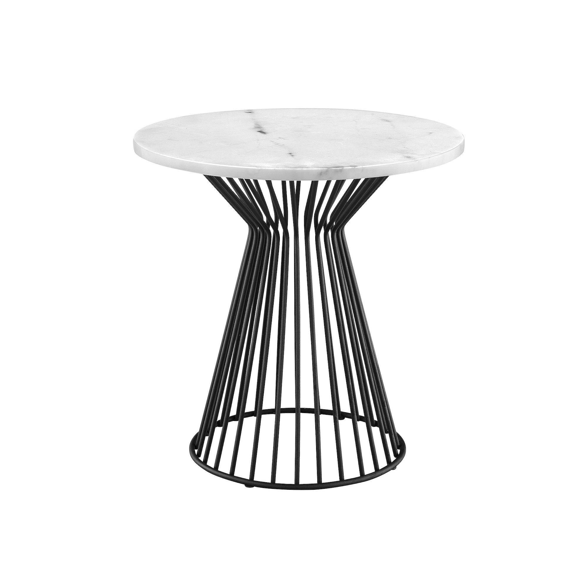 Madison Park Keaton Marble Top End Table, Black