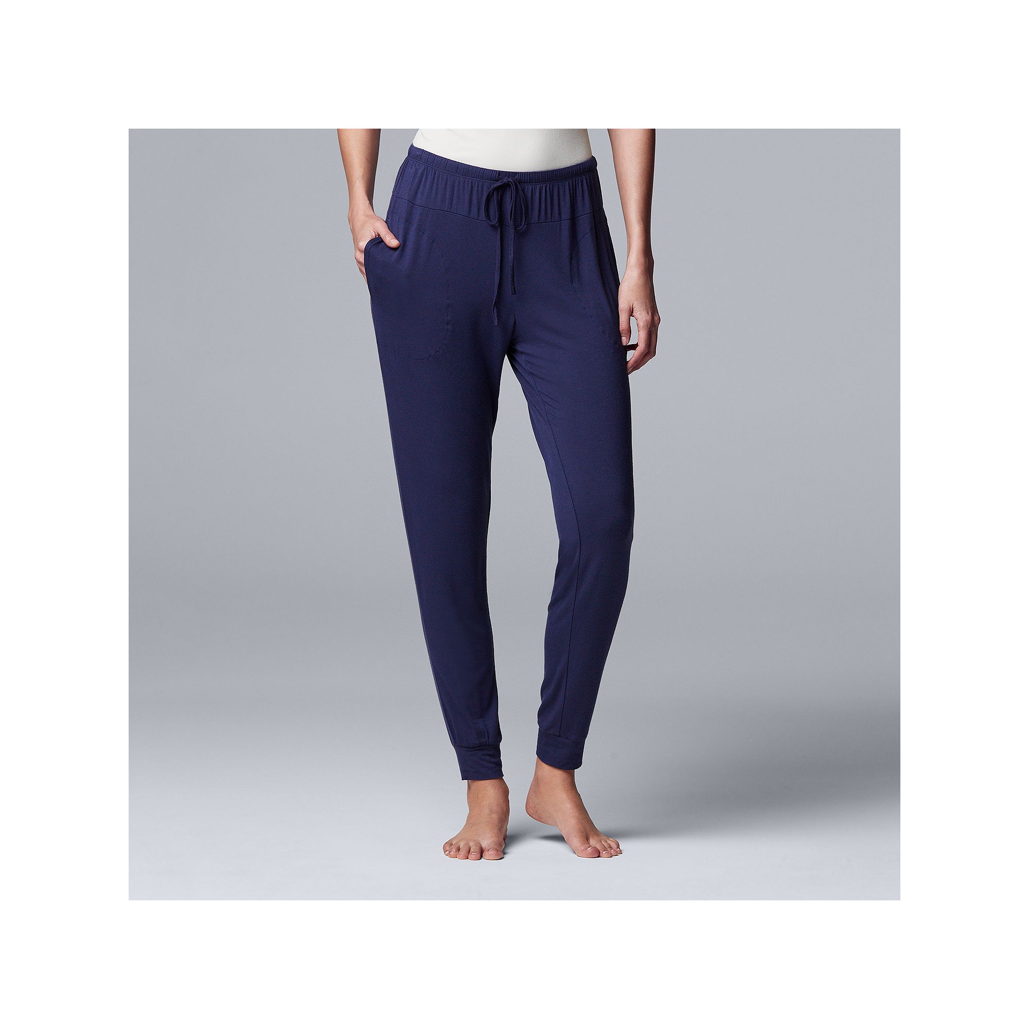 Womens Simply Vera Vera Wang Basic Luxury Banded Bottom Pajama Pants, Size
