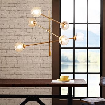 INK+IVY 6-Light Gold Tone Finish Chandelier