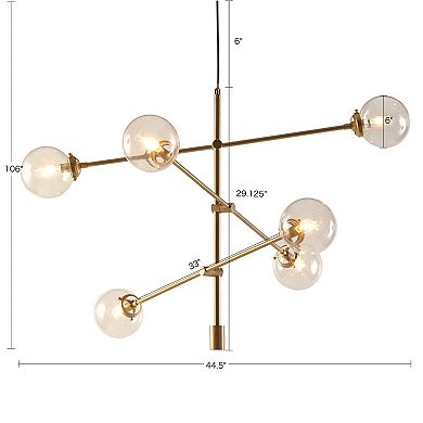 INK+IVY 6-Light Gold Finish Chandelier