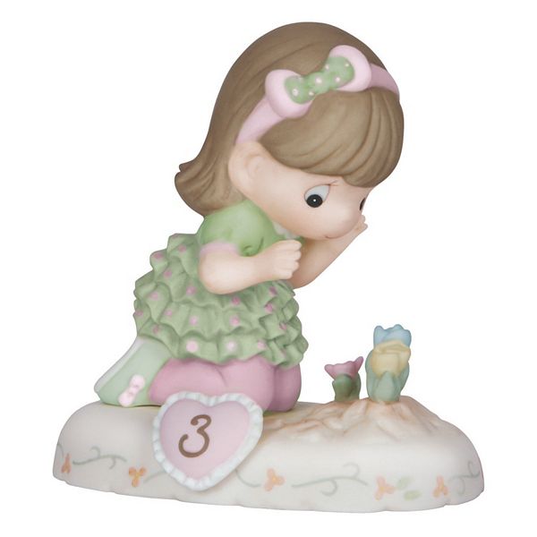 Precious Moments Age 3 Girl & Flowers Figurine