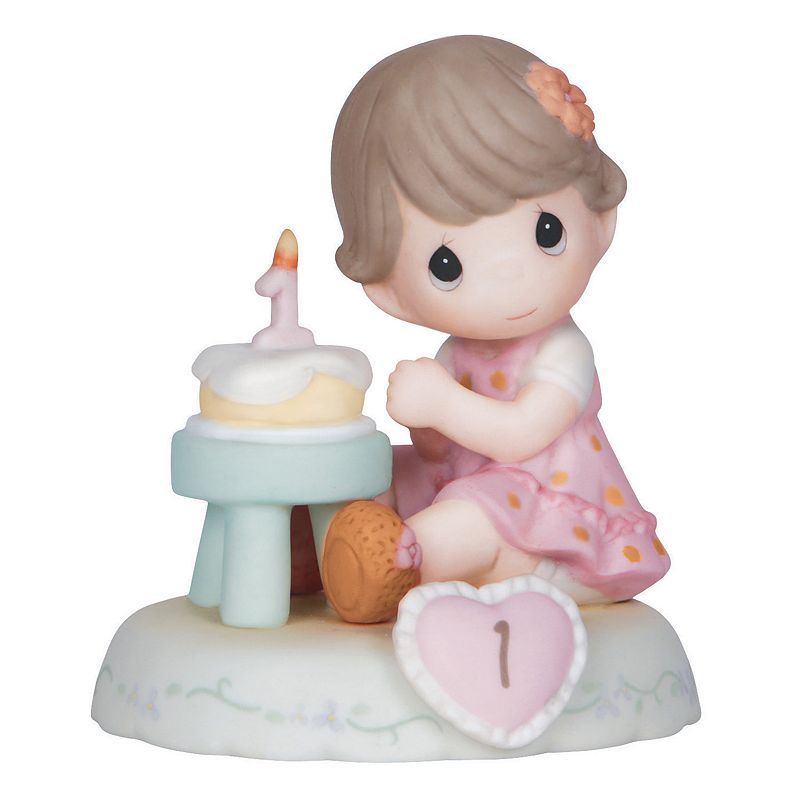 Precious Moments Age 1 Girl & Cake Figurine, Multicolor