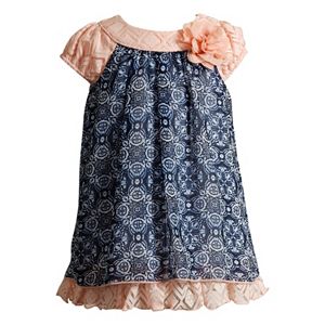 Baby Girl Youngland Medallion Print Crochet Dress