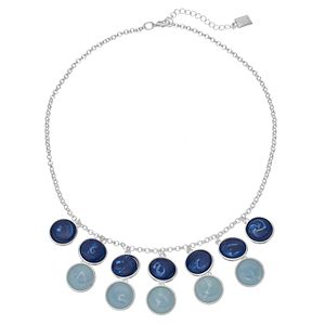 Chaps Blue Marbled Double Circle Necklace
