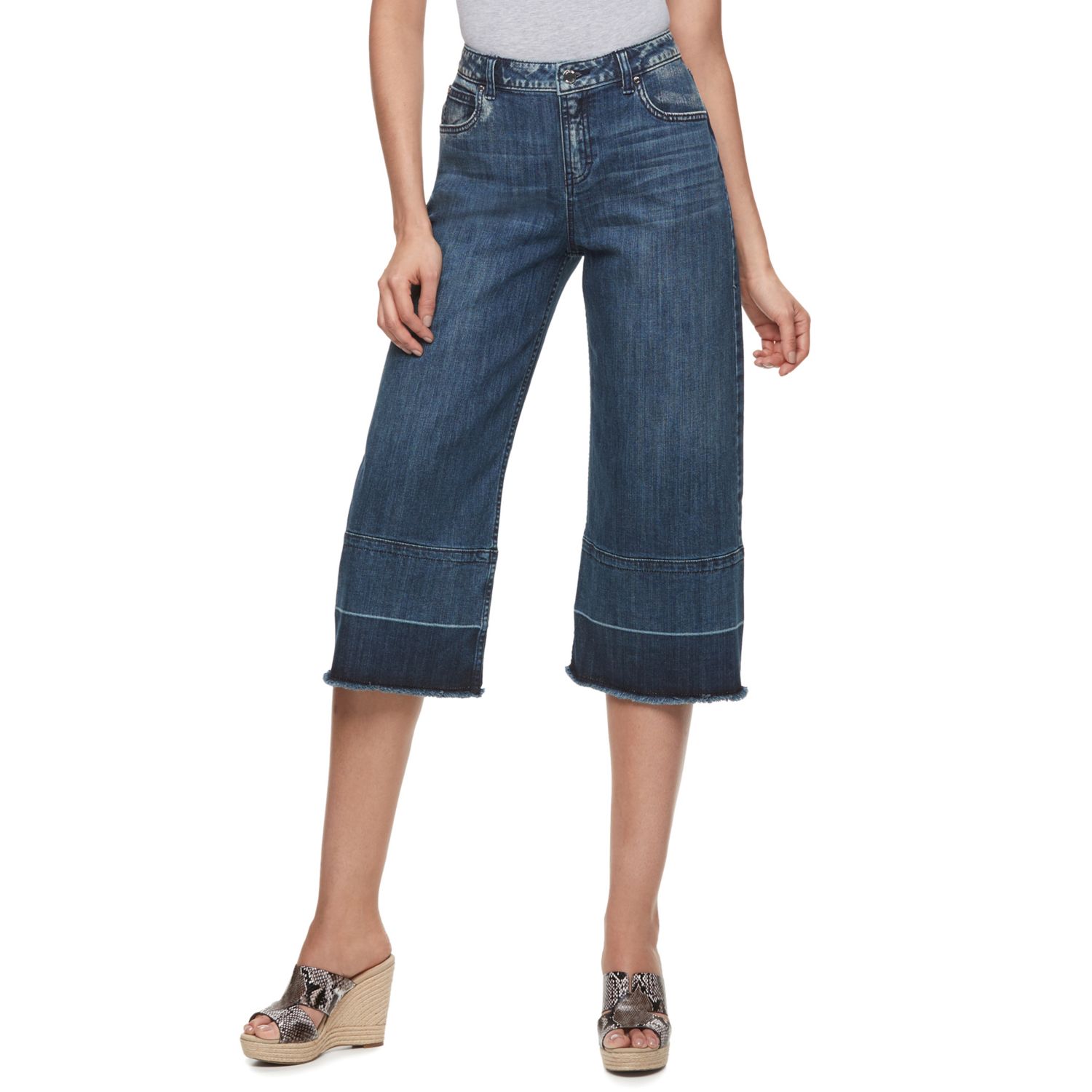 wide leg capri jeans
