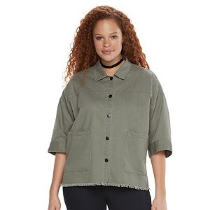 Plus Size Rock & Republic® Embroidered Frayed Shirt