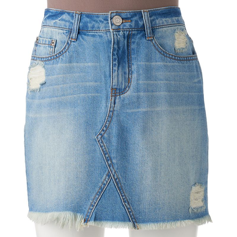 Juniors' Mudd® Ripped Jean Skirt, Teens, Size: 0, Dark Blue | Shop Your ...