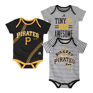 Baby Majestic Pittsburgh Pirates 3-Pack Bodysuits