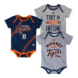 Baby Majestic Detroit Tigers 3-Pack Bodysuits