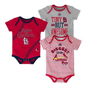 Baby Majestic St. Louis Cardinals 3-Pack Bodysuits