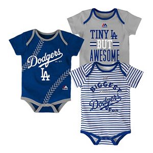 Baby Majestic Los Angeles Dodgers 3-Pack Bodysuits
