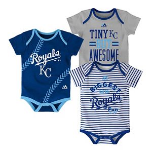 Baby Majestic Kansas City Royals 3-Pack Bodysuits