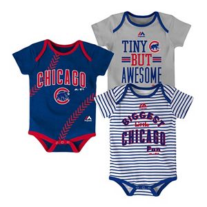 Baby Majestic Chicago Cubs 3-Pack Bodysuits