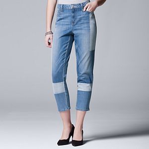 Women's Simply Vera Vera Wang Shadow Patch Straight-Leg Jeans
