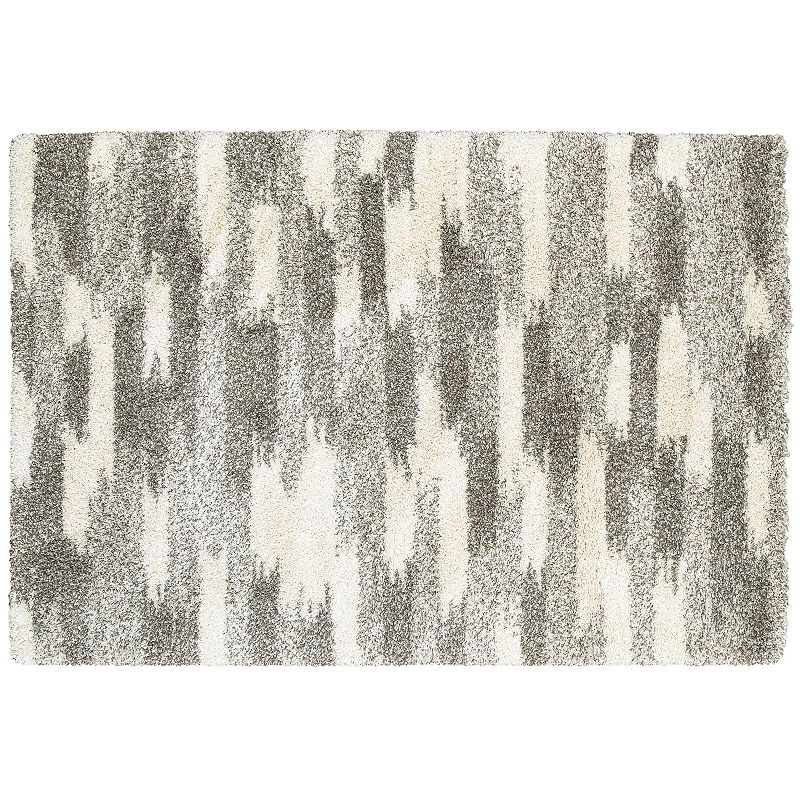 StyleHaven Hillcrest Dappled Streaks Geometric Shag Rug, Beig/Green, 8X11 Ft