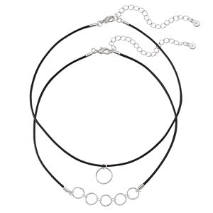 LC Lauren Conrad Textured Circle Cord Choker Necklace Set