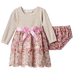 Baby Girl  Bonnie Jean Striped Floral Embroidered Skirt