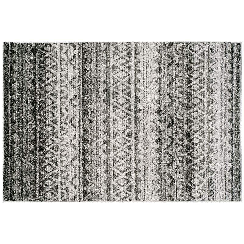 Safavieh Adirondack Ophelia Ornate Striped Rug, White, 6X9 Ft