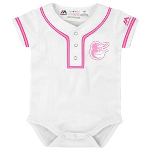 Baby Majestic Baltimore Orioles Cool Base Replica Jersey Bodysuit