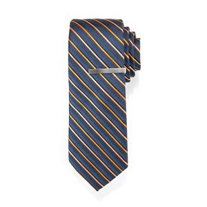 Men's Apt. 9® Patterned Skinny Tie with Tie Bar