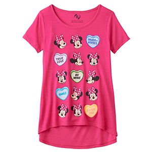 Disney's Minnie Mouse Girls 7-16 Candy Hearts Valentine's Day Graphic Tee