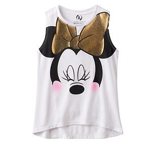 Disney's Minnie Mouse Girls 7-16 Foil Bow High-Low Hem Tank Top