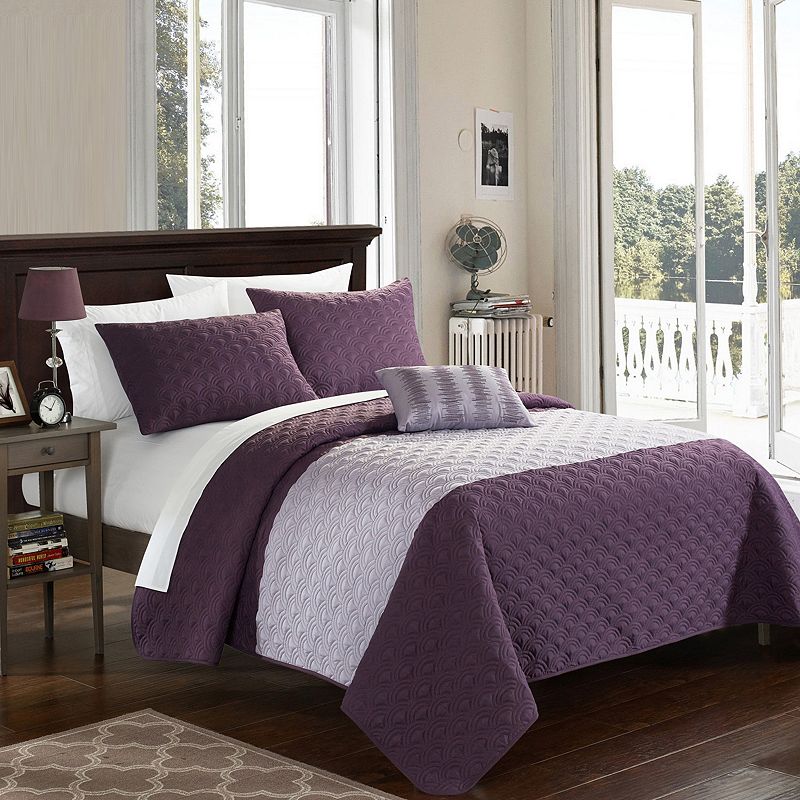 77368390 Chic Home Dominic 4-piece Quilt Set, Clrs, King sku 77368390