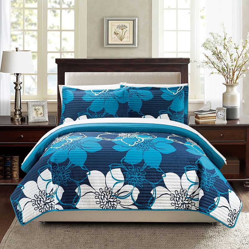 Chic Home Woodside 3 Piece Queen Quilt Set Bedding