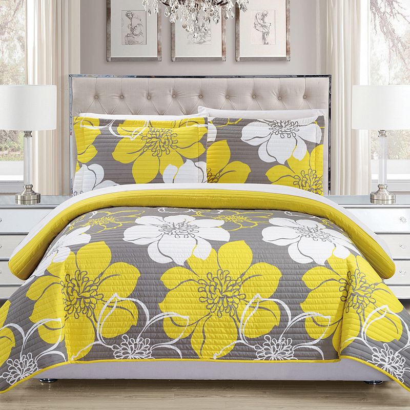 33248663 Chic Home Woodside Quilt Set, Yellow, King sku 33248663