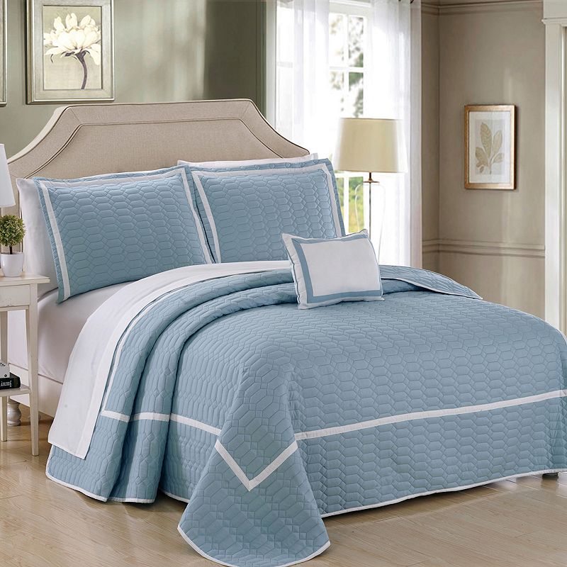 79398501 Chic Home Mesa Quilt Set, Blue, King sku 79398501