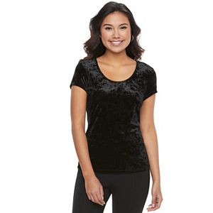 Juniors' Candie's® Velvet Scoopneck Tee