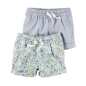 Baby Girl Carter's 2-pk. Striped & Floral Shorts