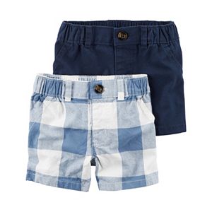 Baby Boy Carter's 2-pk. Solid & Plaid Shorts