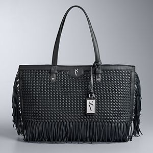 Simply Vera Vera Wang Colorblock Boswell Basketweave Tote