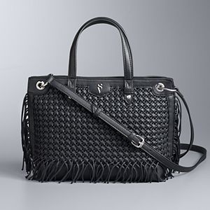 Simply Vera Vera Wang Colorblock Boswell Basketweave Satchel