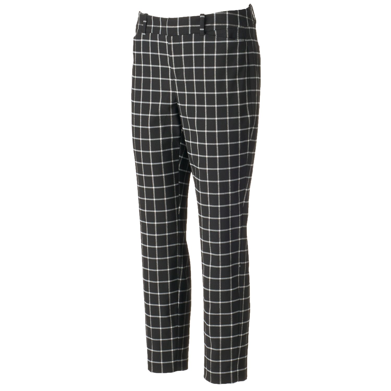 black and white checkered ankle pants