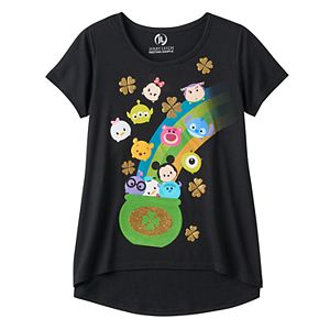 Disney's Tsum Tsum Girls 7-16 St. Patrick's Day Pot of Tsum Tsum Glitter Graphic Tee