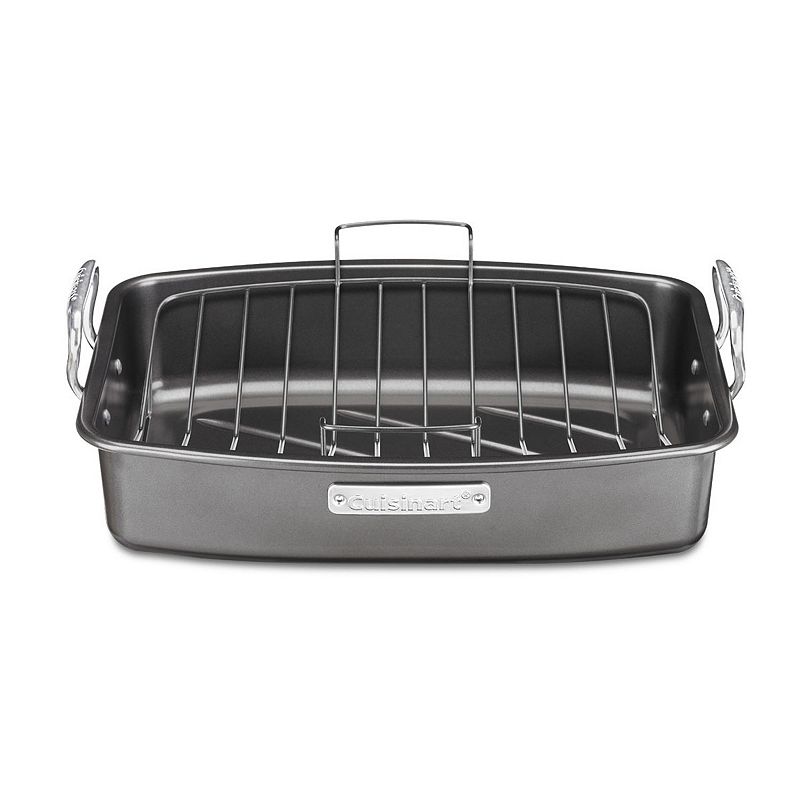 Cuisinart 17  x 13  Non-Stick Roaster Pan with V-Rack  Non