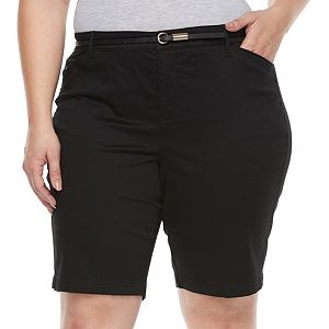 Plus Size Gloria Vanderbilt Anita Belted Bermuda Shorts