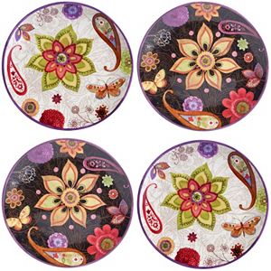 Certified International Paisley Floral 4-pc. Salad Plate Set