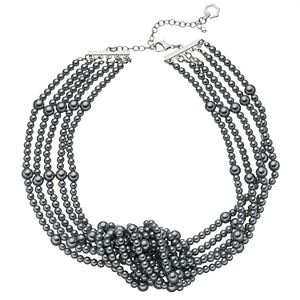 Simply Vera Vera Wang Gray Simulated Pearl Knot Necklace