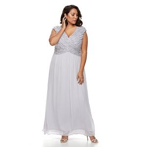 Plus Size Chaya Sequin Lace Evening Gown