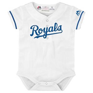 Baby Majestic Kansas City Royals Cool Base Replica Jersey Bodysuit